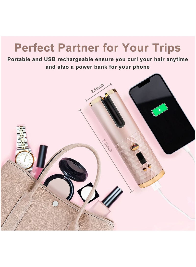 Wireless Curling Iron, Cordless Auto Hair Curler, Portable Rechargeable Silky Curling Barrel Wave Wand, Fast Heating Wireless Auto Curler with Timer Setting and 6 Temperature Adjustable - Image 5