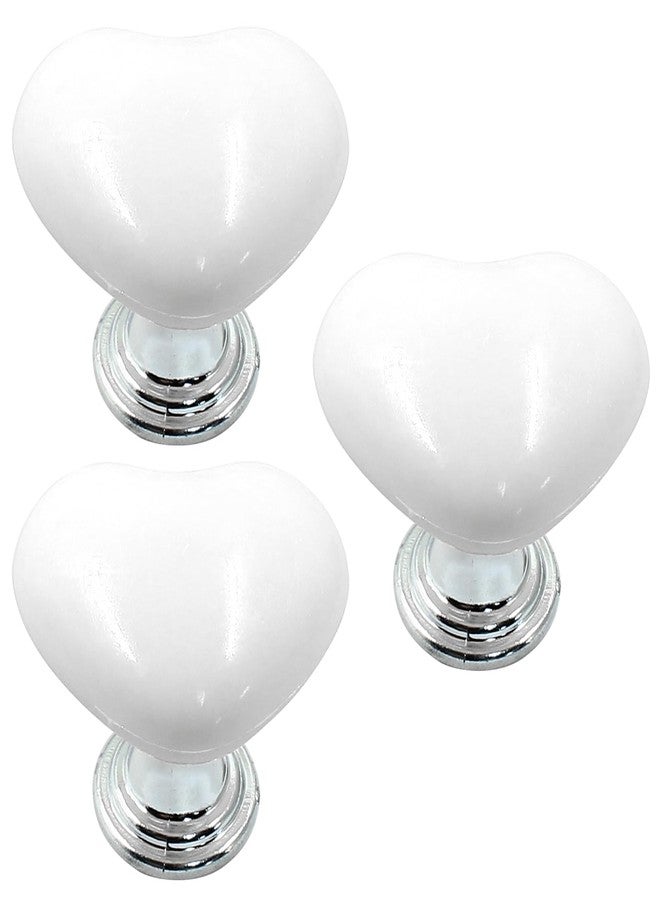 BokWin 3 Pcs Toilet Flush Tank Button Love Shape Toilet Push Button Women Manicures Toilet Button Pusher Tool for Bathroom(White) - Image 1