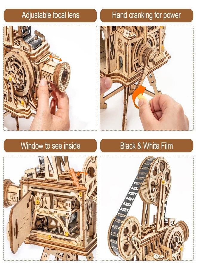 ROKR 3D Wooden Puzzles for Adults- 183pcs Mechanical Model Building Kit Wooden Craft Movie Projector Gift for Adults &Teens 14+ (Vitascope) - Image 4