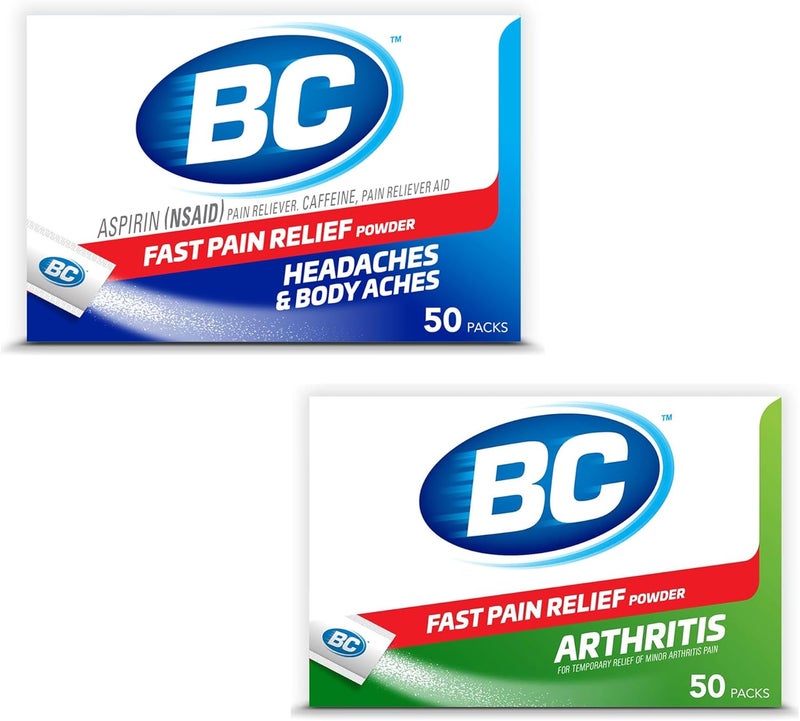 BC Powder  Fast Pain Relief  Arthritis  Aspirin NSAID  Caffeine  50 Count and BC Powder  Fast Pain Relief  Aspirin NSAID  Caffeine  50 Count 10042037103993 - Image 1