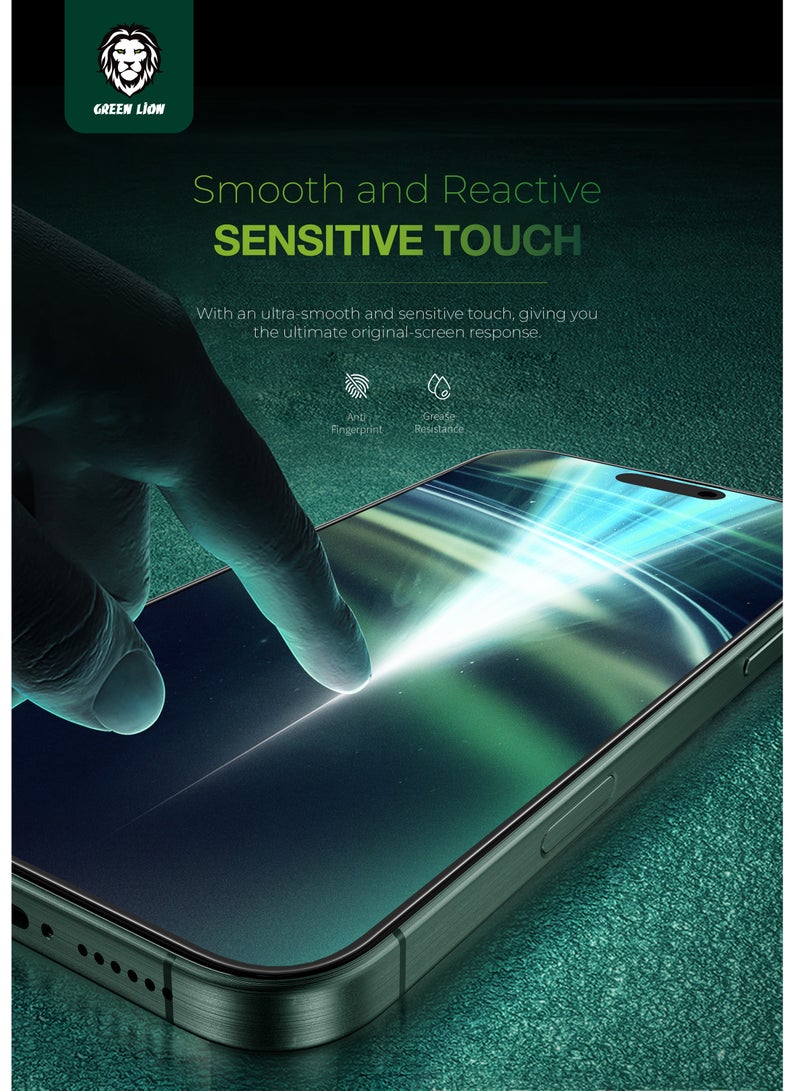 GREEN LION iPhone 16 Pro Max Screen Protector 9H Steve Matte Privacy Dull Glass / Anti-Peeping / Anti Fingerprint / Anti Scratch / Grease Resistance / Ultra Hardness / Highly Responsive - Black Edge/Privacy - Image 4
