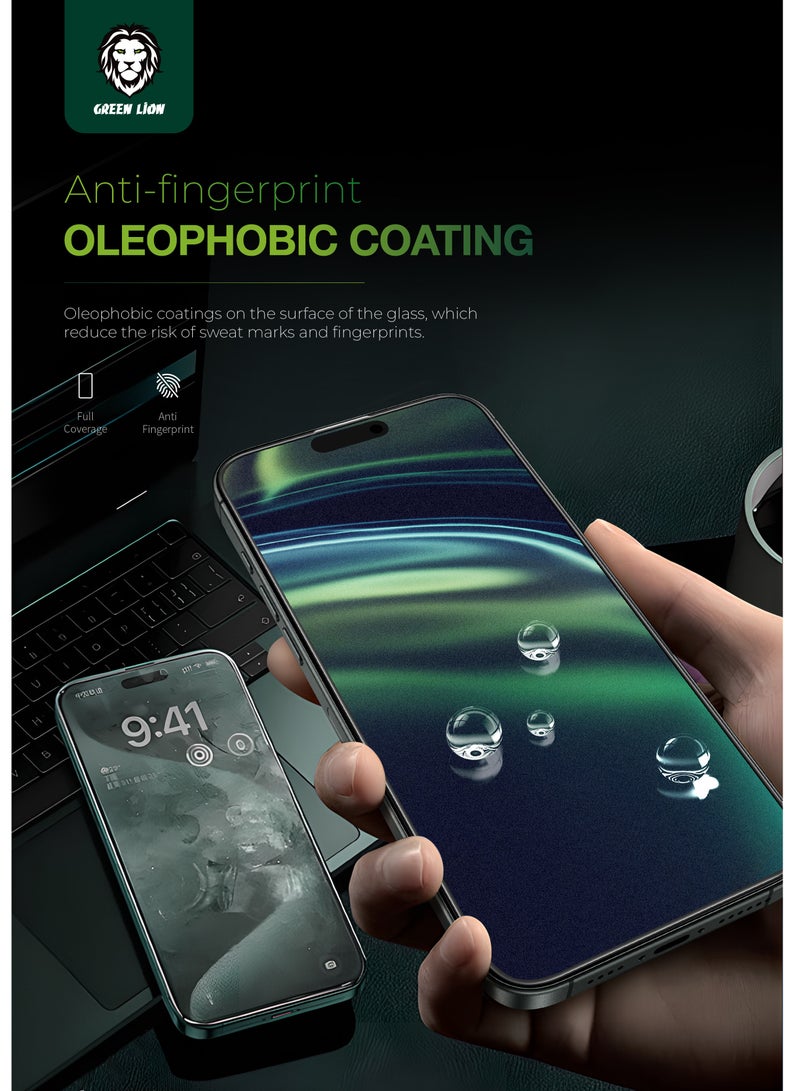 GREEN LION iPhone 16 Pro Max Screen Protector 9H Steve Matte Privacy Dull Glass / Anti-Peeping / Anti Fingerprint / Anti Scratch / Grease Resistance / Ultra Hardness / Highly Responsive - Black Edge/Privacy - Image 3