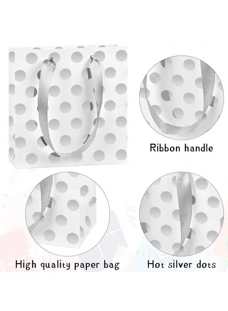 Share the Love Gift Bag - Small | Silver Polka dot