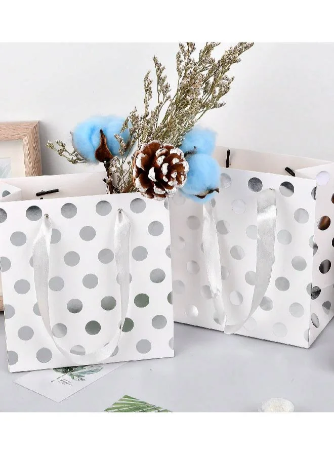 Share the Love Gift Bag - Small | Silver Polka dot