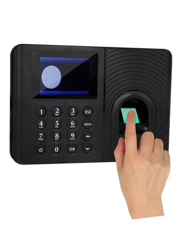 Generic Intelligent Biometric Fingerprint Password Attendance Machine Employee Checking-in Recorder 2.4 inch TFT LCD Screen DC 5V Time Attendance Clock  - Image 1