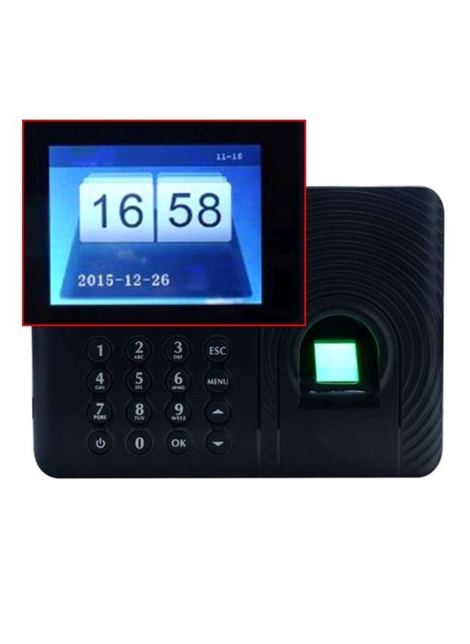 Generic Intelligent Biometric Fingerprint Password Attendance Machine Employee Checking-in Recorder 2.4 inch TFT LCD Screen DC 5V Time Attendance Clock  - Image 2