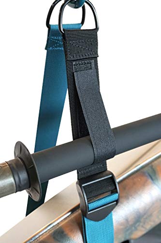 Pelican Double Kayak Storage Strap System - for Indoor and Outdoor Kayak and SUP Paddle Board Hangers - Comes with Paddle Clips - Black/Turquoise - Image 3