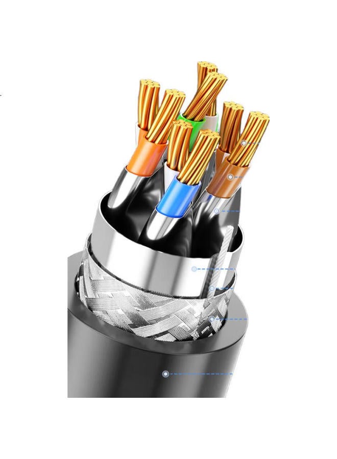 Burlefran Beilifang Cat7 Pure Copper Ethernet Cable, Cat7 Shielded 8-Core Twisted Pair, Engineering-Grade 10 Gigabit Network Cable, Computer And Home Patch Cord, 2 Meters, Black C70020A1 - Image 3