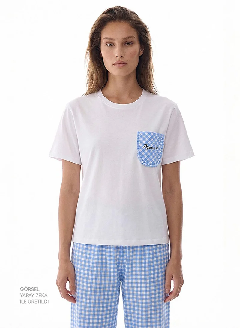 بنتي Penti Women's Cotton Lounge Pajama Time Shorts Sleeve Pajama Set - Sky Blue