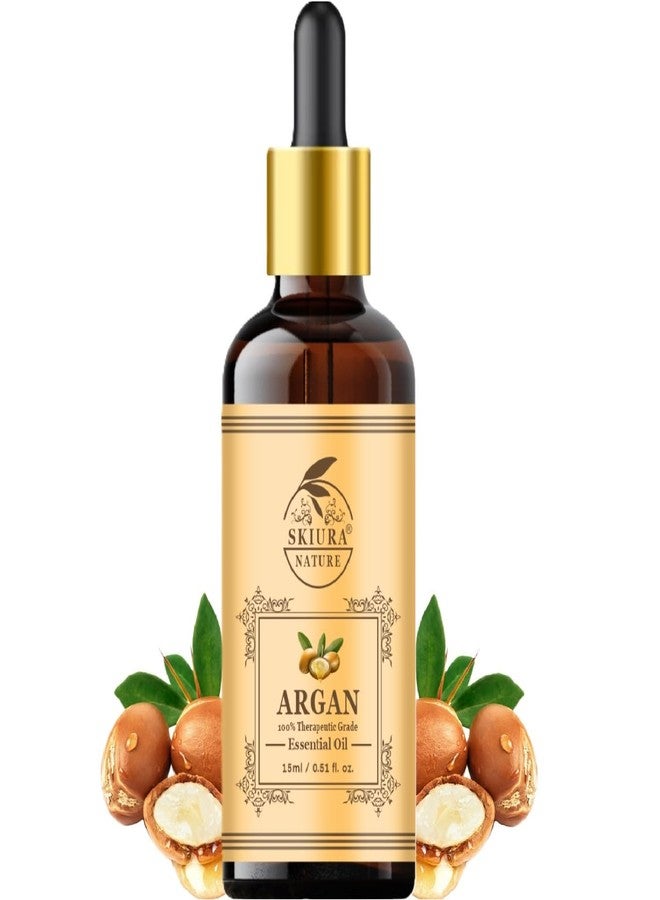 Skiura زيت الأرغان العطري الطبيعي من سكيورا (100% نقي وطبيعي) لنمو الشعر، سيروم للشعر، أظافر صحية، رموش صحية وبشرة صحية) زيت للشعر (15 مل) - Image 1