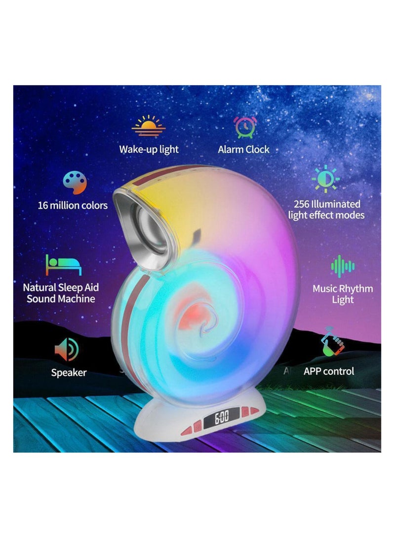 Conch Music Light – Bluetooth Speaker with Colorful LED Night Light, Touch Control, Wireless Portable Speaker for Relaxation, Ambient Lighting, and Music Syncing - Image 3