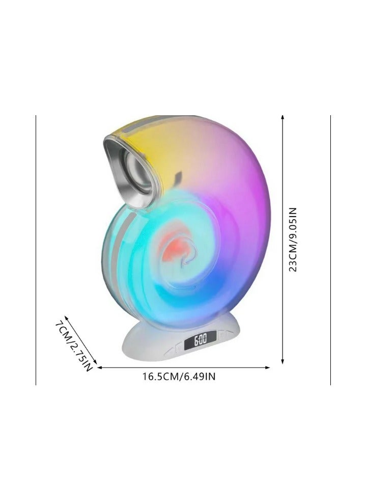 Conch Music Light – Bluetooth Speaker with Colorful LED Night Light, Touch Control, Wireless Portable Speaker for Relaxation, Ambient Lighting, and Music Syncing - Image 5