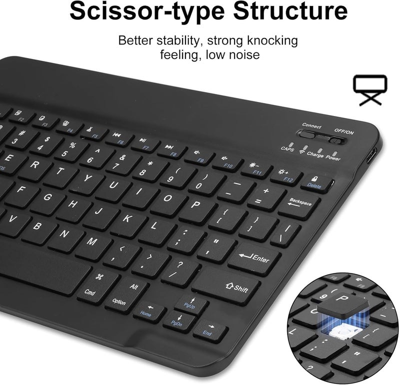 Novstuf Bluetooth Keyboard and Mouse, Universal Rechargeable Wireless Tablet Keyboard Ultra Slim Universal Portable Keyboards for iPad Tablet Samsung Tab Lenovo Tab iOS Android Windows - Image 3