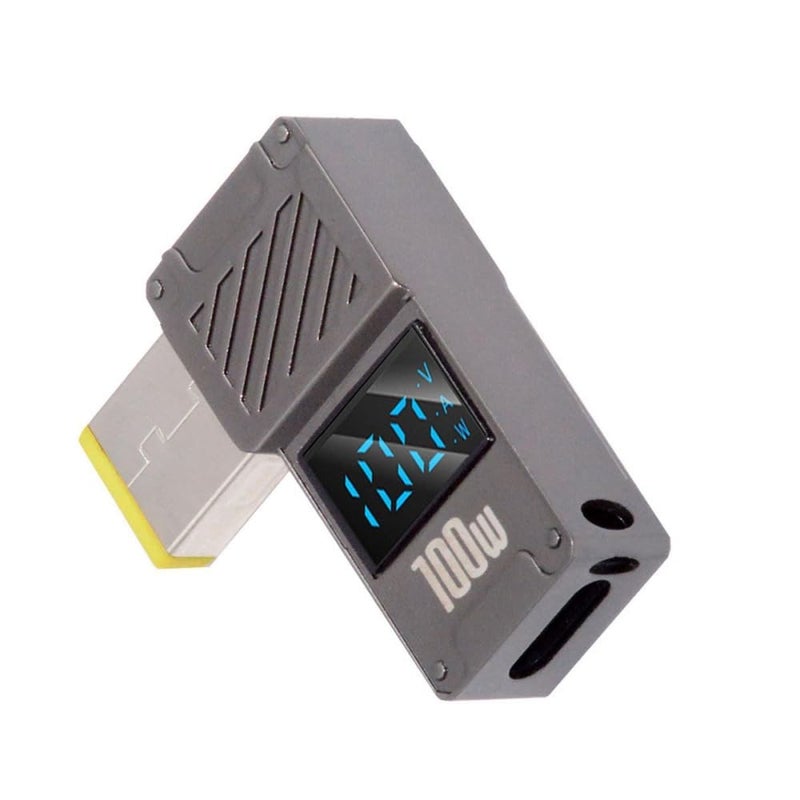 Tobo محول USB C إلى DC، موصل أنثوي USB C إلى DC 11.0X4.5 مم مع قابس برميل PD 100W لمحول شحن سريع للكمبيوتر المحمول مع عرض القدرة TD-1263CC، رمادي - Image 1
