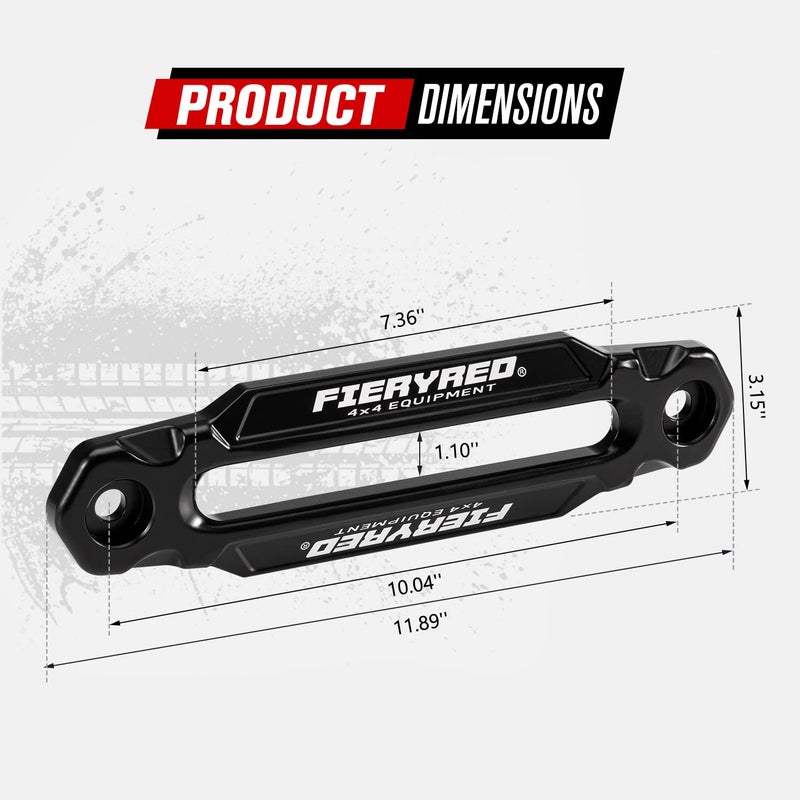 FIERYRED Winch Hawse Fairlead with Winch Cable Hook Stopper Kit,10 Inch Aluminum Fairlead for Synthetic Rope,Suitable for 9000-14500 LBS Winch - Image 2