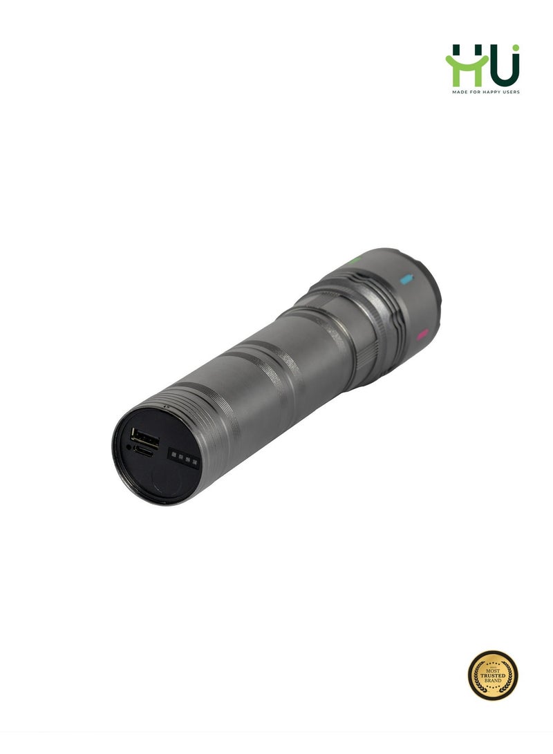 إتش يو كشاف LED قابل لإعادة الشحن بقدرة 20 واط – بطارية 3600mAh عالية الأداء مع شحن سريع Type-C، مصباح يدوي قوي ومتعدد الاستخدامات للتخييم والطوارئ والاستخدام الخارجي - Image 5