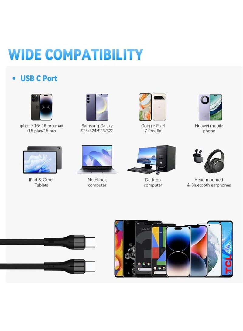 ARKTechno 60W Magnetic Type C to Type C Cable Fast Charging 3.28Ft/1.M, 480Mbps USB C to USB C Cable Data Sync Nylon Braided for iPhone 16/16 Plus/16 Pro/16 Pro Max/15, Galaxy S24/S23, MacBook - Image 5
