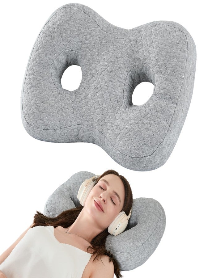 galactruly Ear Piercing Pillow for Side Sleepers, Ultra Soft Cover Relief Ear Pain,Two Ear Holes Protection for Ear Pierced, Earring Pillow - Image 1