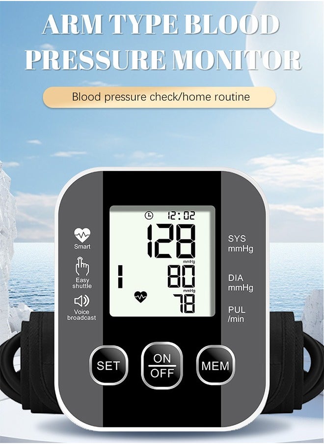 OLO Blood Pressure Monitor, Dual User 2x90 Memories Digital Blood Pressure Machine with Voice Large LCD Display, Adjustable Cuff USB Charging Automatic Upper Arm Bp Monitor  - Image 2