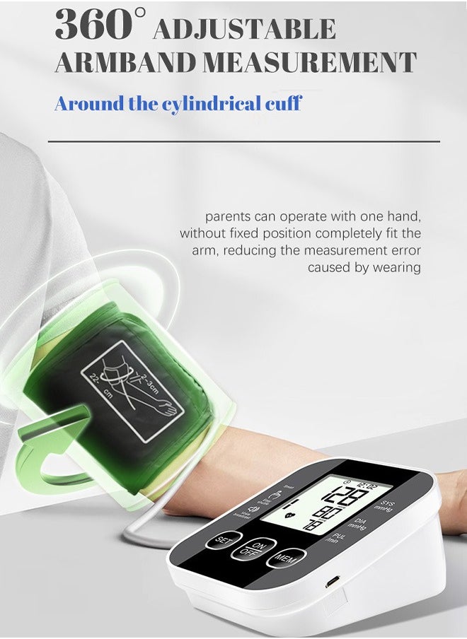 OLO - Blood Pressure Monitor, Dual User 2x90 Memories Digital Blood Pressure Machine with Voice Large LCD Display, Adjustable Cuff USB Charging Automatic Upper Arm Bp Monitor - Image 1