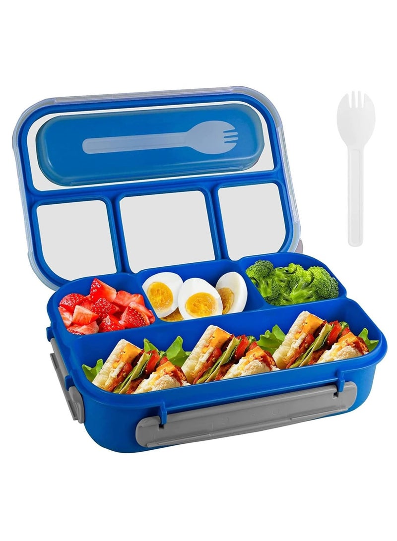 Arabest Bento Box Adult Lunch Box for Adults Men Women with 4 Compartments Lunchable Food Container with Utensils 1300ml Microwave & Dishwasher Safe - Image 1