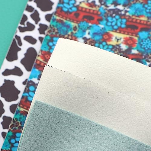David accessories Cow Pattern Faux Leather Sheets Pattern Synthetic Leather Fabric Canvas Back 5 Pcs 7.7" x 12.9" (20 cm x 33cm) for DIY Earring Making Crafts (A) - Image 4