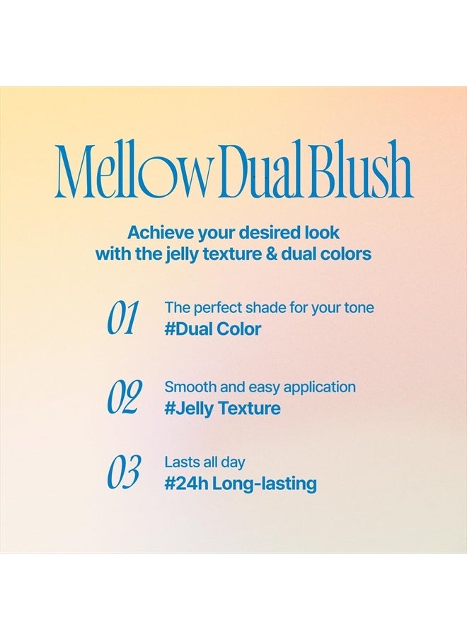 Mellow Dual Blush | ND01 Lazy Tempo | Dual Color, Jelly Texture, 12 Colors, Longwear, Long-lasting | 7.2g
