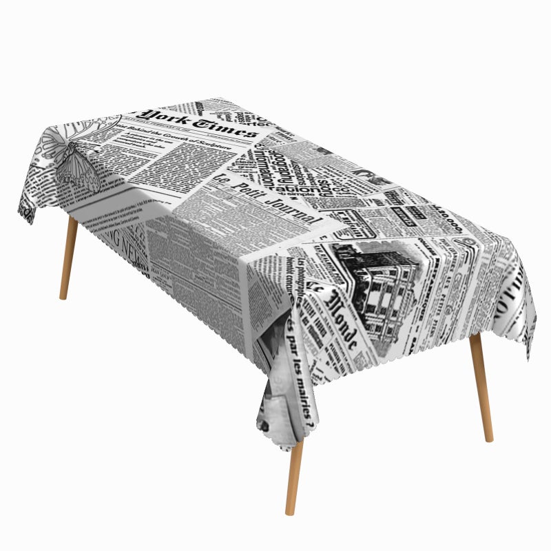 ggaimwf 52x70 Inch Vintage Rectangle Tablecloth Journal News Article Butterfly Table Cloth Washable Table Cover for Dining Home Farmhouse Coffee Shop Decor - Image 1
