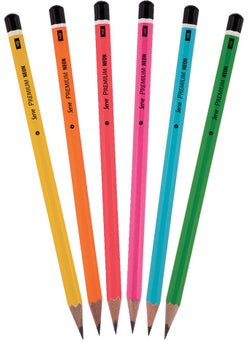 Serve Premium Pencil Neon 6 Pack 