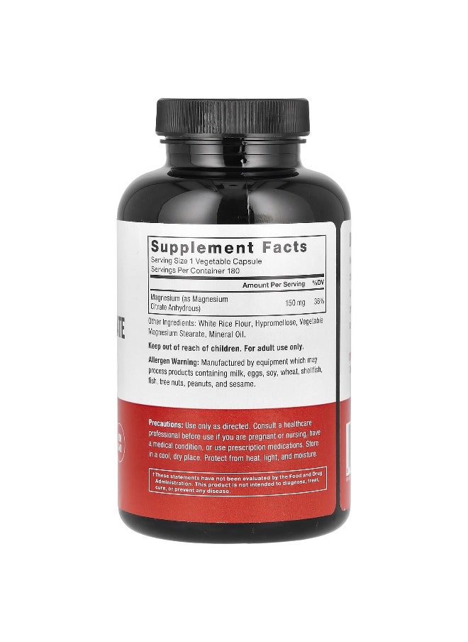 Force Factor Force Factor, Magnesium Citrate, 150 mg, 180 Vegetable Capsules  - Image 2