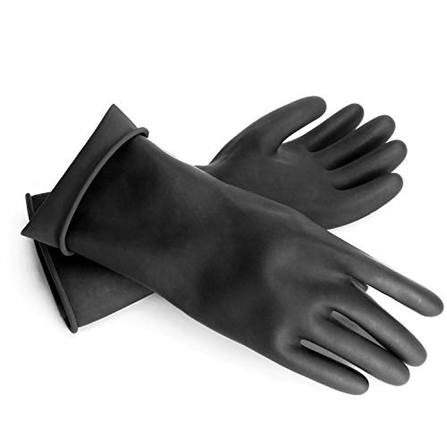 ENPOINT Chemical Resistant Gloves, 14" Long Black Waterproof Alkali/Acid/Oil Resistant Reusable Heavy Duty Rubber Gloves for Cleaning, Dishwashing, Gardening - Image 5