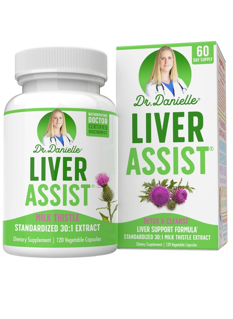 دانييل مكملات الكبد مع الحليب الشوك - تطهير الكبد العضوي وإزالة السموم وتطهير - دعم الكبد للرجال والنساء - إصلاح تطهير السموم من الكبد - 120 كبسولة - Image 1