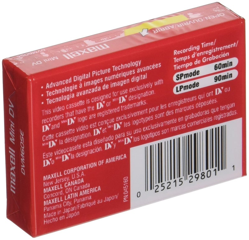 Maxell ماكسيل 298012 تكنولوجيا الصورة الرقمية المتقدمة تسجيل 60 دقيقة وضع SP كاسيت ميني DVD - Image 2