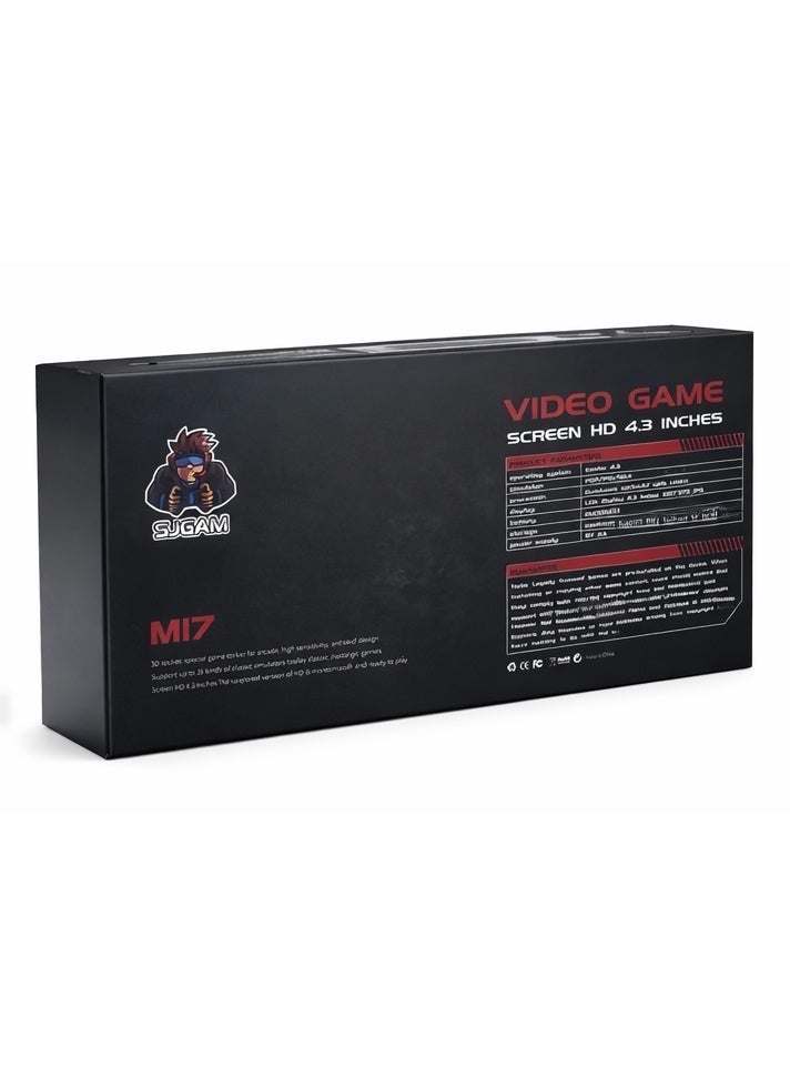 MI7 4.3” HD Portable Handheld Game Console – 2000mAh Battery – Retro Video Gaming Player – TF Card Support – Grey - Image 3