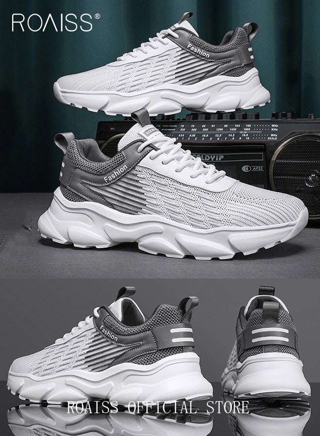 roaiss Men Stylish Low Top Sneakers, Lightweight Breathable Trainers for Men, Lace up Non Slip Sports Shoes, Shock Absorbing Athletic Shoes with Soft Lining, Suitable for Daily Wear, Running and Outdoor Activities - Image 4