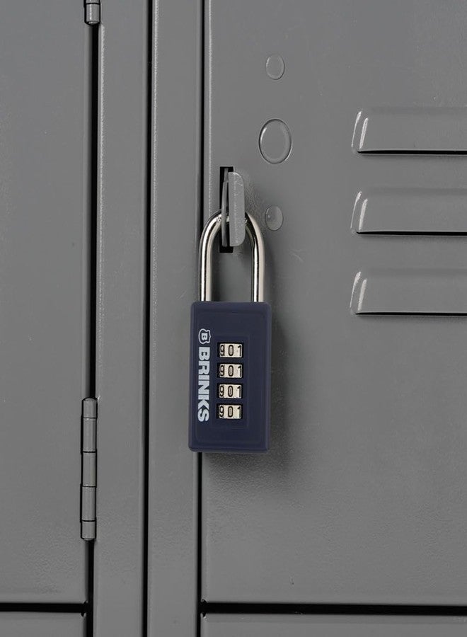 BRINKS - 40mm 4-Dial Resettable Sports Padlock - Zinc Die-Cast Body with Chrome Plated Shackle, Navy - Image 5