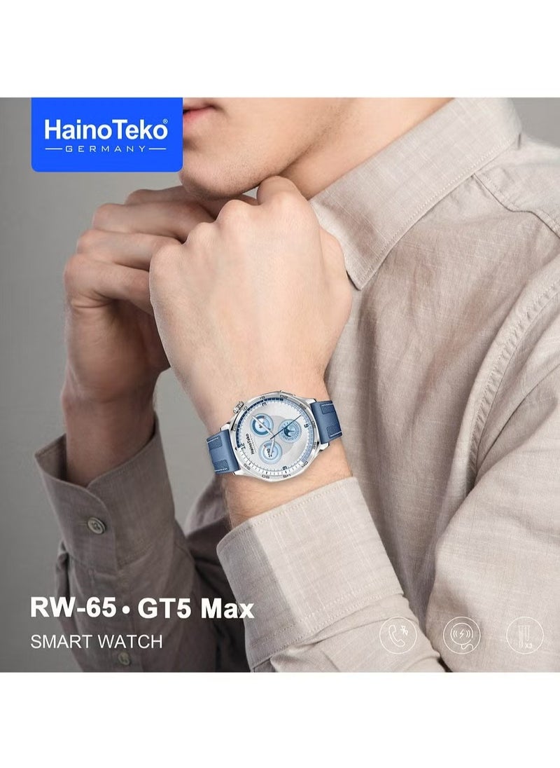 Haino Teko - RW-64 GT5 Max Smartwatch with Large AMOLED Display, Voice Assistant, 3 Pair Straps for Men – Stylish, Multifunctional Wearable, Perfect for Fitness Tracking, Health Monitoring, and Daily Use - Image 1
