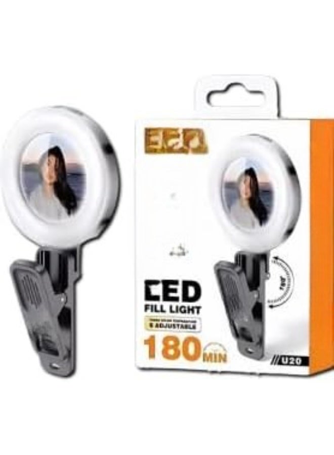 LED Video Light Clip – Mobile Fill Light with Mic & Phone Stand – Lightweight & Easy-to-Use for Daily Shooting - Image 2