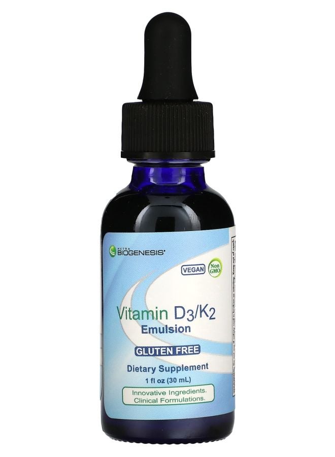 Nutra BioGenesis Vitamin D3/K2 Emulsion 1 fl oz (30 ml)