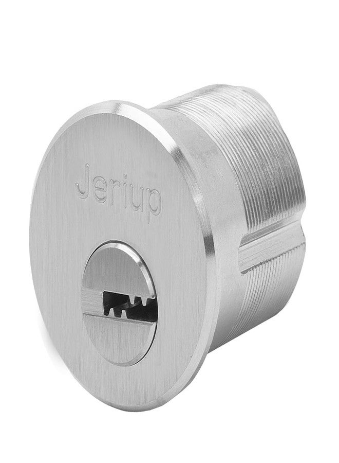 Jeriup Mortise Lock Cylinder,1-1/4"(Overall Length: 32mm), Satin Nickle (Silver), Brass (Copper) Cylinder, Lock core, dimple Keyway, Door Replacement Cylinder Lock with 5 Keys - Image 1