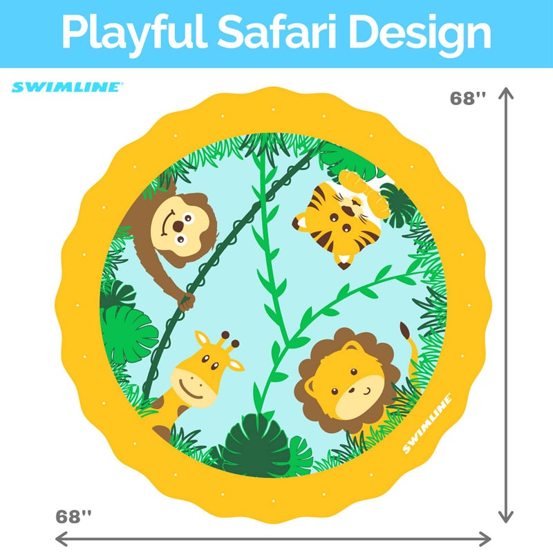 SWIMLINE 68 Inch Sprinkler Mat and Splash Play Mini Pool Outdoor Water Toy Safari Adventure | for Kids and Family Fun | Exciting Backyard Water Action - Image 3