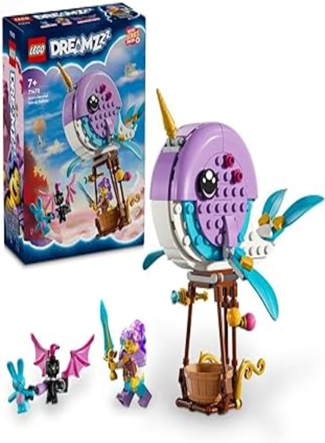 LEGO مجموعة ألعاب بناء منطاد الهواء الساخن 71472 من LEGO® DREAMZzz™ Izzie's Narwhal؛ ألعاب للأولاد والبنات والأطفال (156 قطعة)