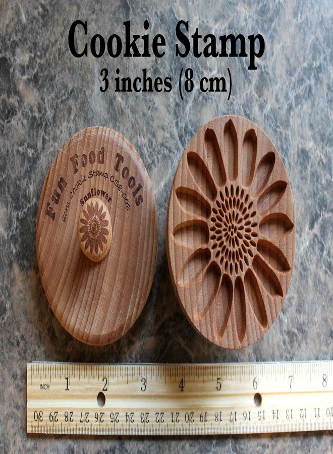 Fun Food Tools, Large Wood Cookie Stamp, 3.1 inch (Sunflower CS8-008) - Image 4