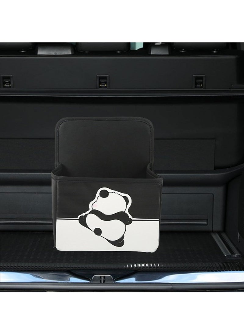 Meetion - Universal Car Trunk Organizer Shoe Storage Box for Car Large Capacity Black Vehicle Organizer Leather Car Storage Organizer - Image 1