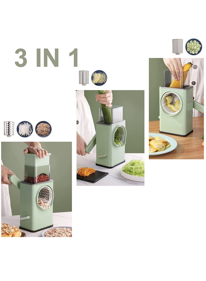 ELTRAZONE Rotary Vegetable Cutter + Cheese Grater - Vegetable Shredder Round Mandoline Slicer, Grater, Salad Maker - Large Feed Port - Suction Base - Vegetable, Fruit, Cookie, OREO, Nuts - Image 2