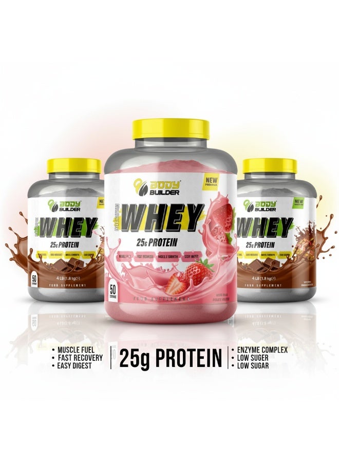 Body Builder Premium Whey Protein Powder Chocolate 4 lb - Image 2