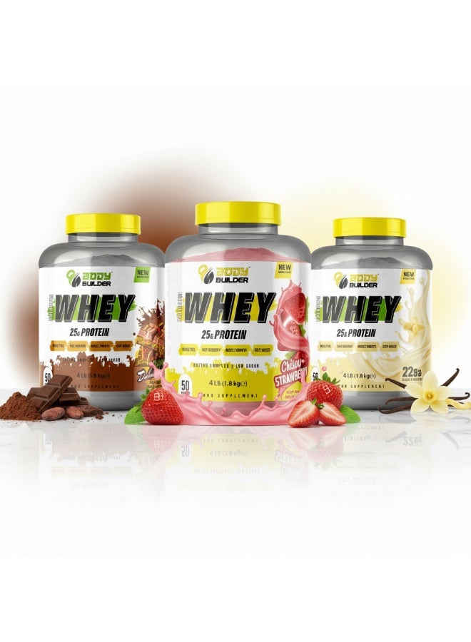 Body Builder Premium Whey Protein Powder Chocolate 4 lb - Image 3