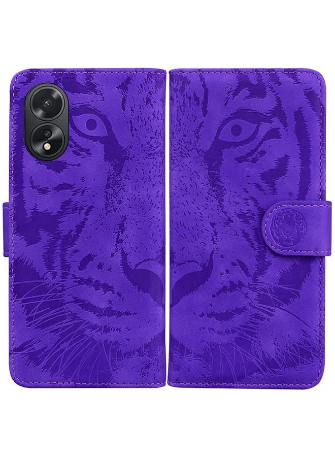 S-TOP Case For OPPO A38 4G / A18 Tiger Embossing Pattern Flip Leather Phone Case - Image 1