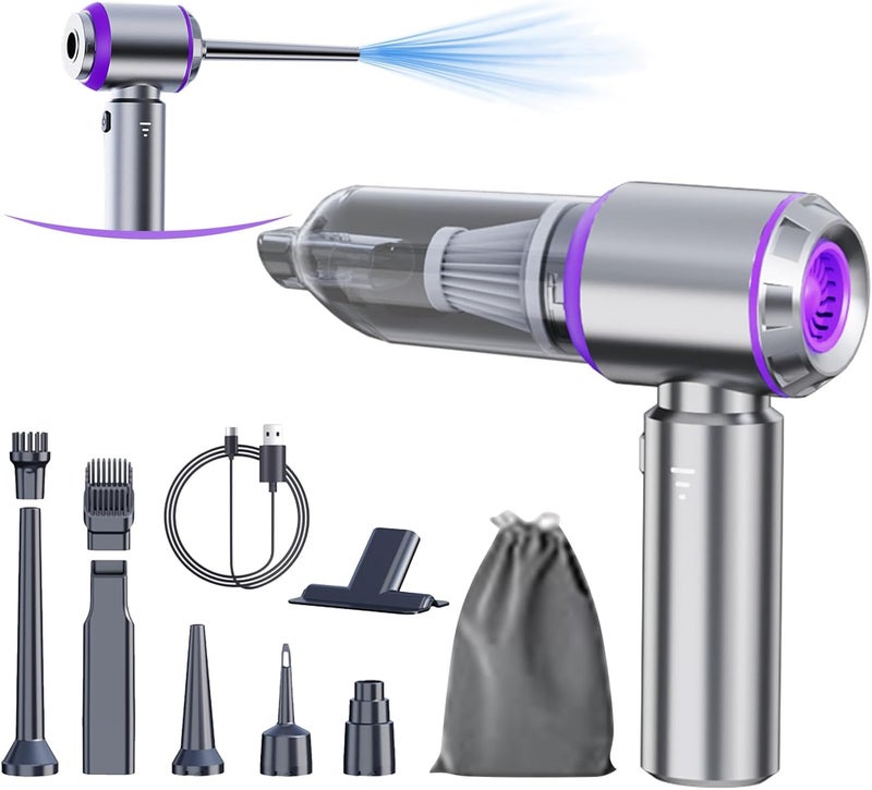houscly Car Vacuum Portable Cordless 20000PA High Power Mini Vacuum Cleaner 4-in-1 Compressed Air Duster & Air Blower & Pump Hand Held Vacuum with Brushless Motor for Car, Home, Office,Camping - Image 1