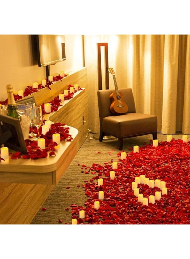 مجموعة من 24 شمعة نذرية تعمل بالبطارية بدون لهب ومتموجة، تضيء لأكثر من 200 ساعة، مصابيح شاي LED، شمعة نذرية تعمل بالكهرباء، شمعة وهمية خارجية ومتموجة، بكميات كبيرة لحفلات الزفاف وحفلات الهالوين وعيد الميلاد - Image 5